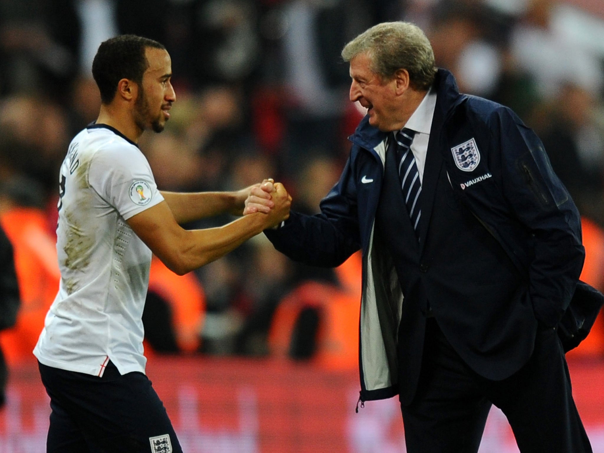 Andros Townsend with Roy Hodgson