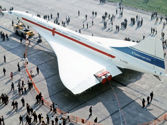 Ready for take-off: A pre-production Concorde on the apron at Filton, Bristol, in 1971