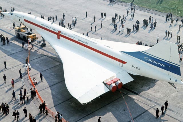Ready for take-off: A pre-production Concorde on the apron at Filton, Bristol, in 1971
