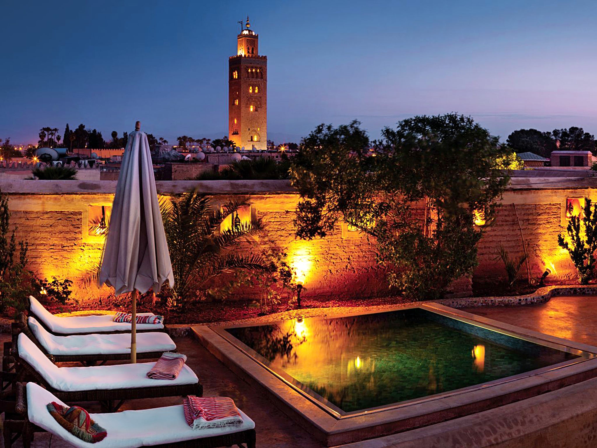 And so to bed: sun loungers at Riad El Fenn