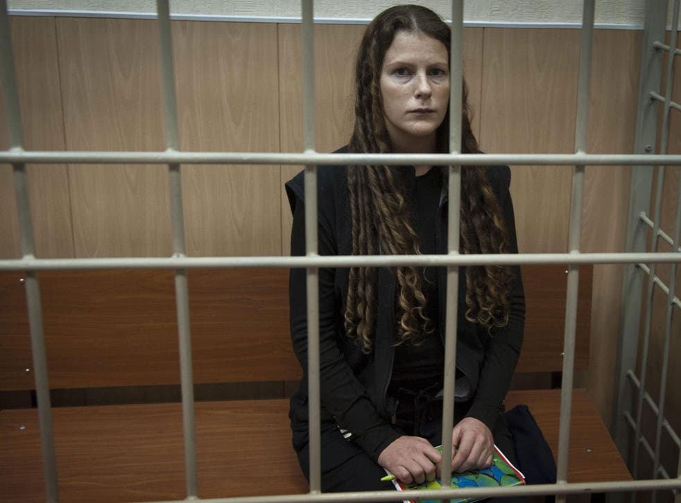 Brazilian Ana Paula Alminhana Maciel – one of 30 Greenpeace activists behind bars – during a bail hearing at a Murmansk court