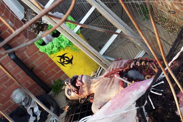 James Creighton was told by policemen to tone down his Halloween display after passers-by said it made their child cry