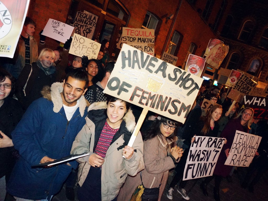 Protesters outside Leeds club Mezz