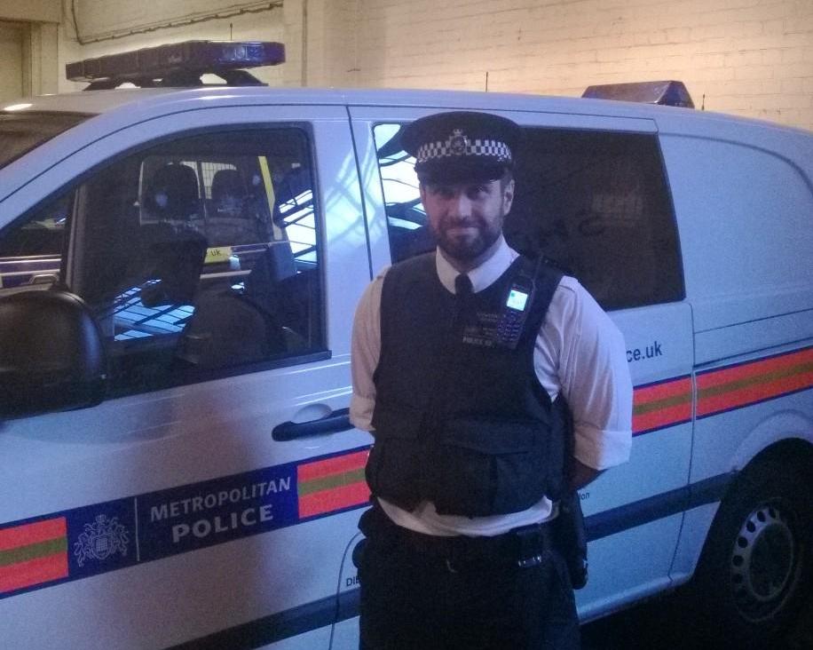 PC Morgan at the end of his unusual shift