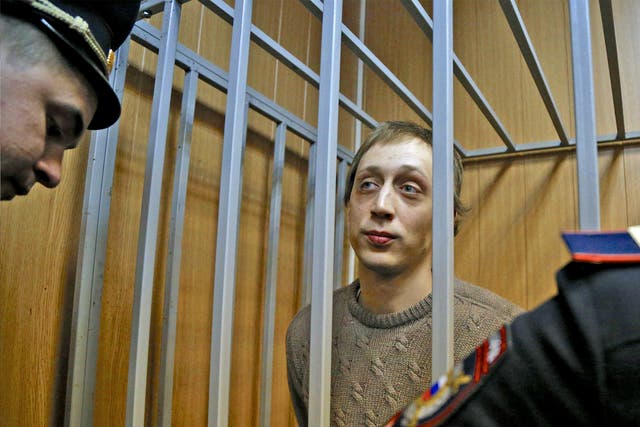 Pavel Dmitrichenko in court in Moscow