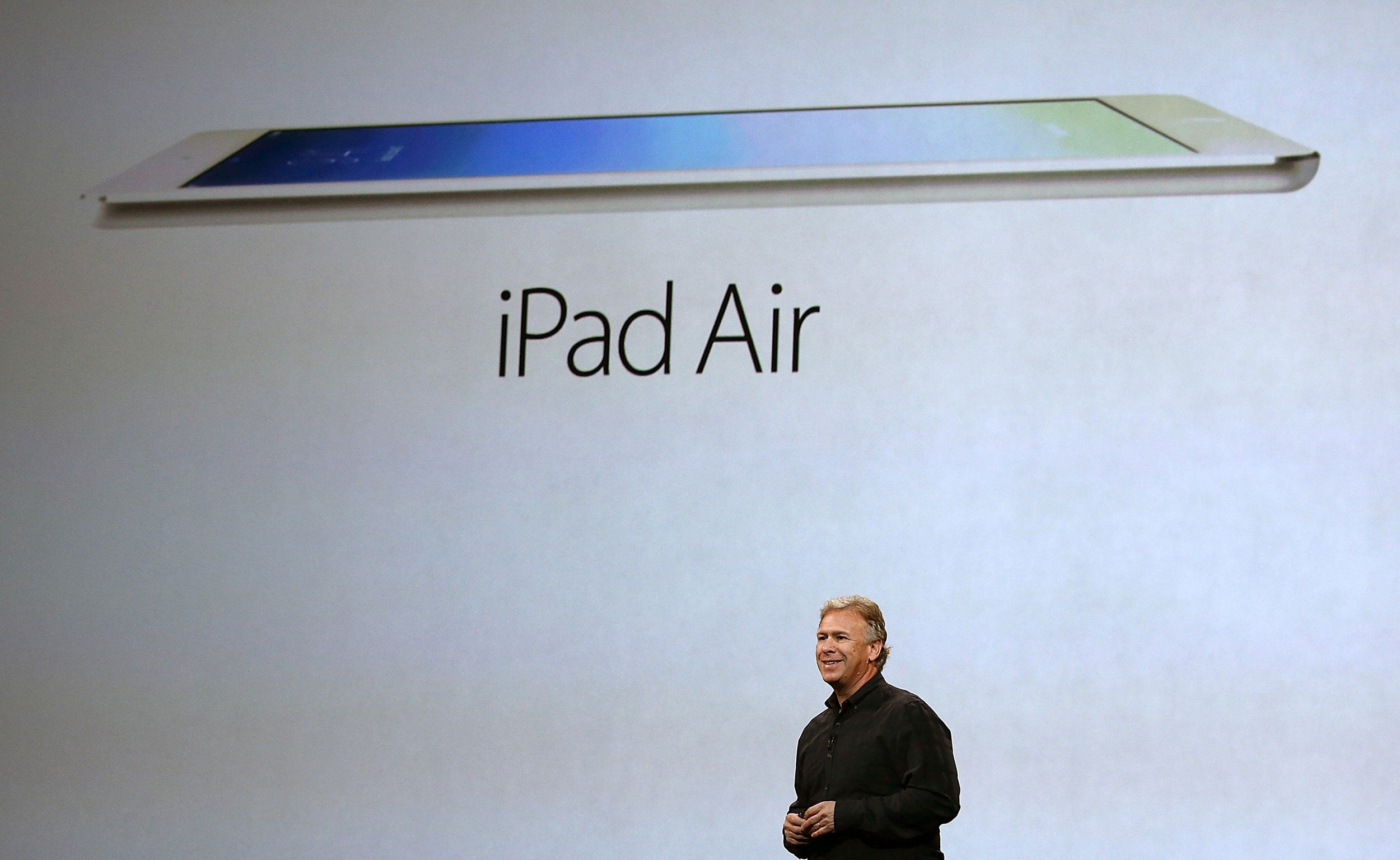 Apple Senior Vice President of Worldwide Marketing Phil Schiller announces the new iPad Air. Getty Images