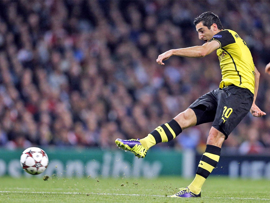 Henrikh Mkhitaryan strikes Dortmund's opener