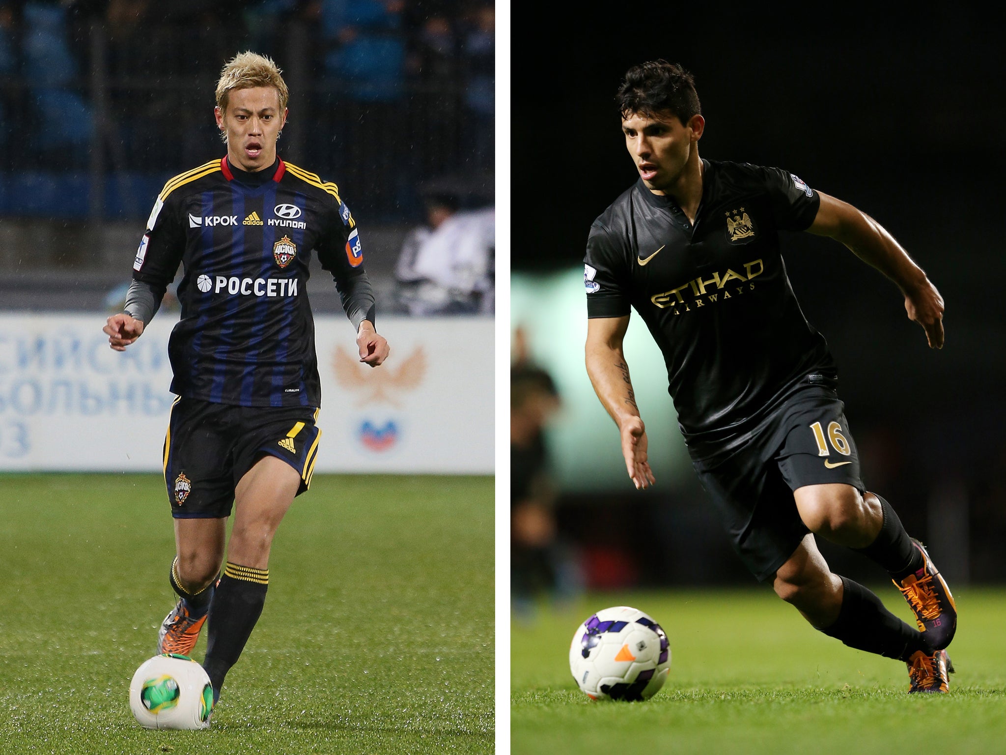 Keisuke Honda and Sergio Aguero