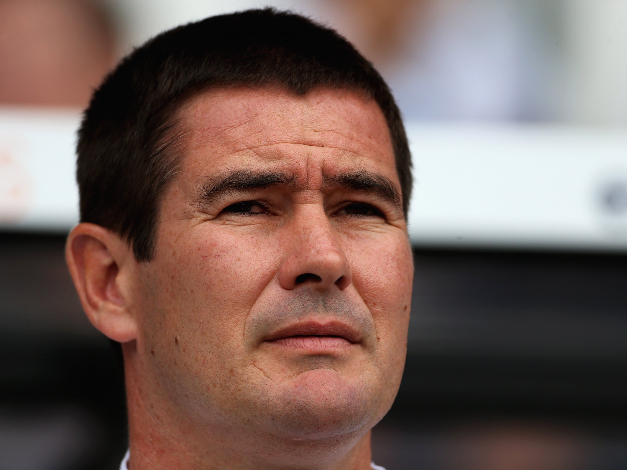 Sheffield United manager Nigel Clough looks on from the touchline