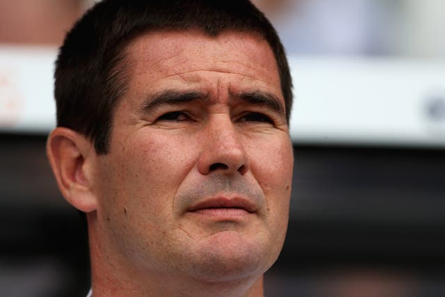 Sheffield United manager Nigel Clough looks on from the touchline