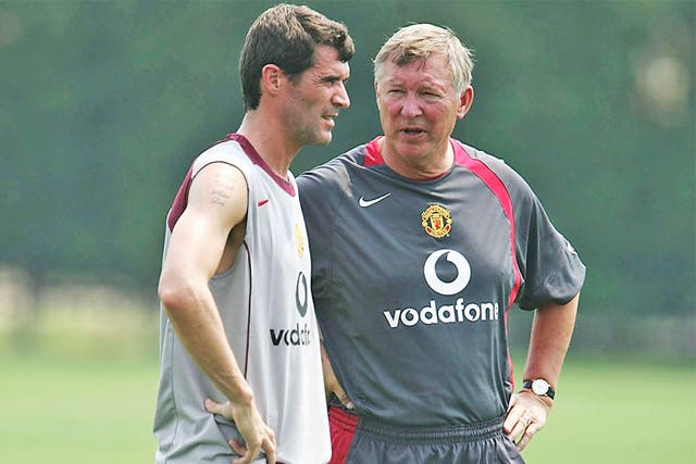 Roy Keane and Sir Alex Ferguson together in more amiable times