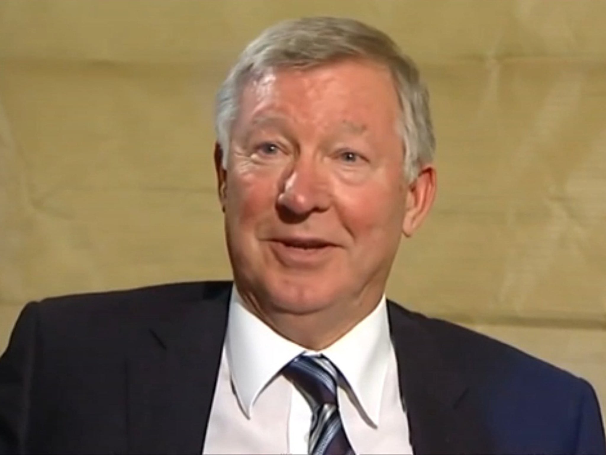 Ferguson looks bemused when asked about his political beliefs