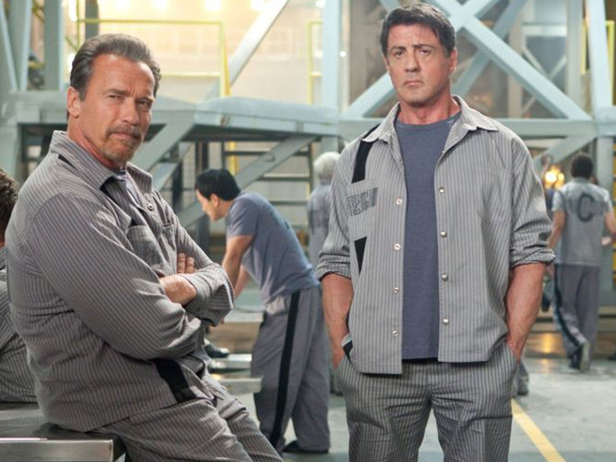 Break out: Arnold Schwarzenegger and Sylvester Stallone in ‘Escape Plan’