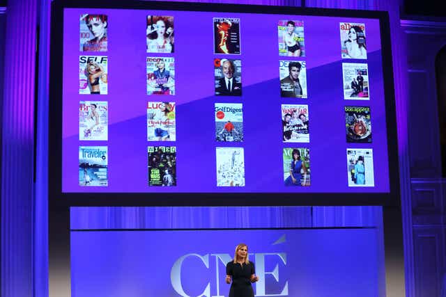 President of Conde Nast Entertainment Dawn Ostroff speaks at the Conde Nast Entertainment NewFront presentation on May 1, 2013 in New York City