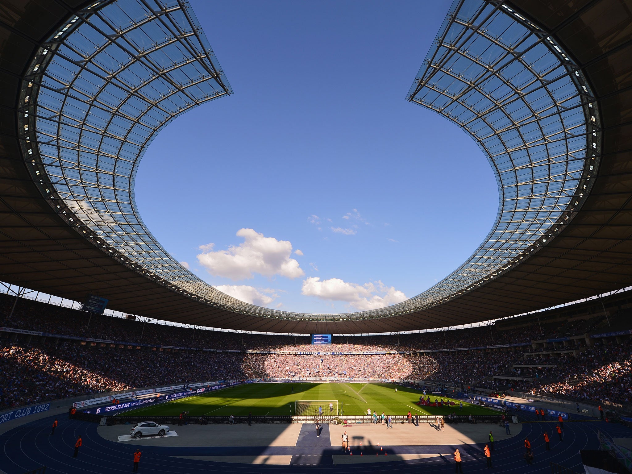 A general view of the Olympia stadium during the Bundesliga match between Hertha BSC and Hamburger SV