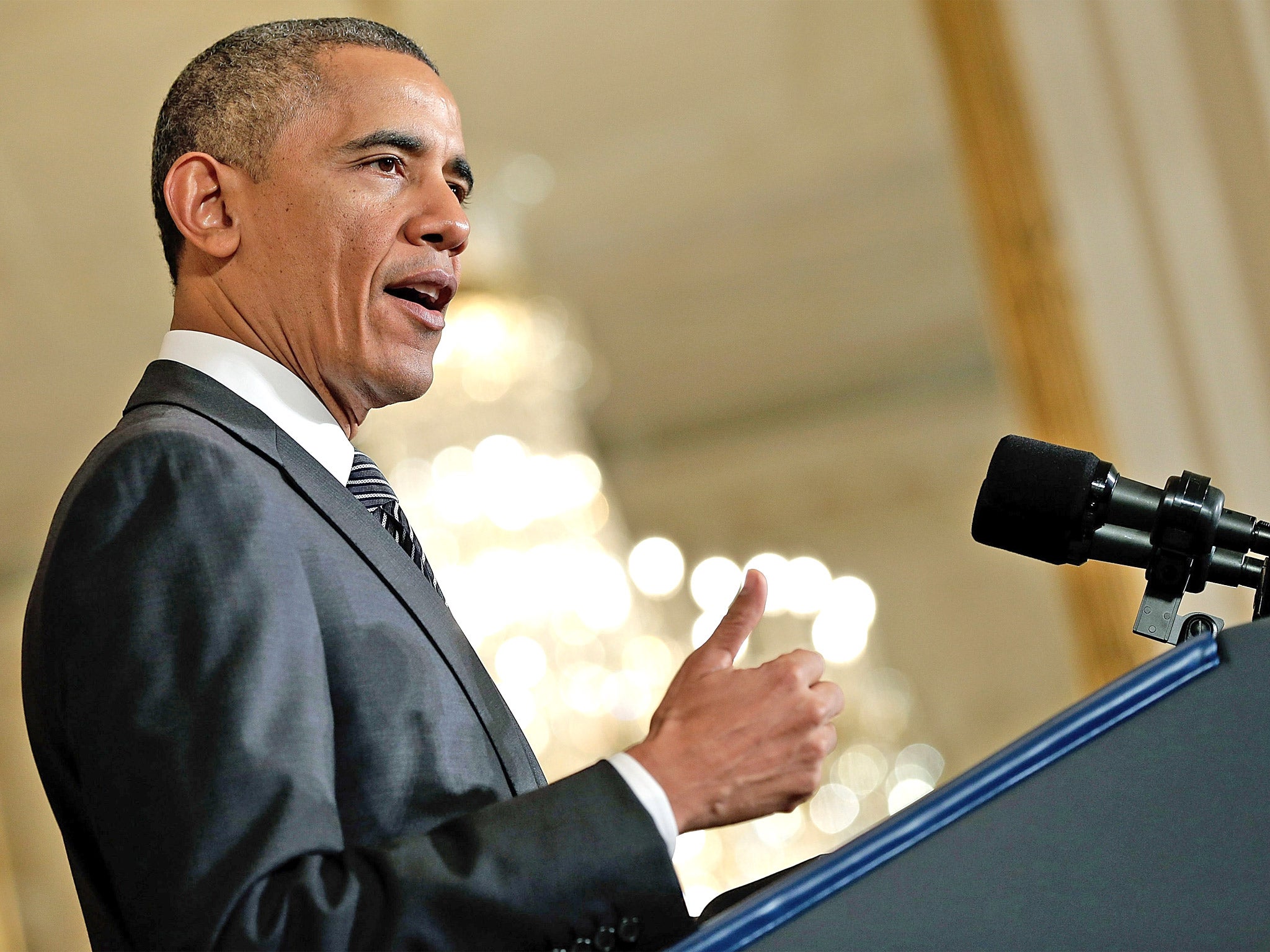 President Obama speaks at an event on immigration reform in the East Room of the White House