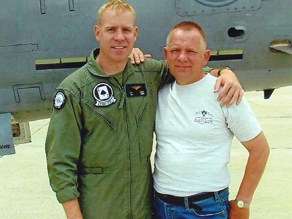 Lt-Col Chris Raible with his father Alvin