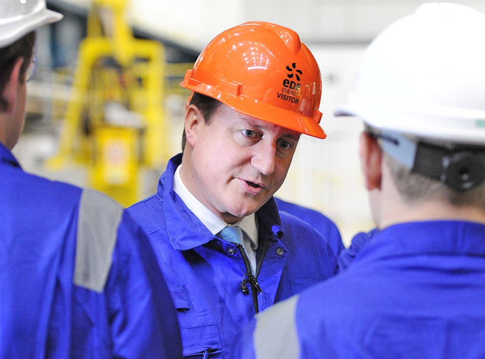 Prime Minister David Cameron meets workers in the Charge Hall at Hinkley Point B in Somerset, earlier this week