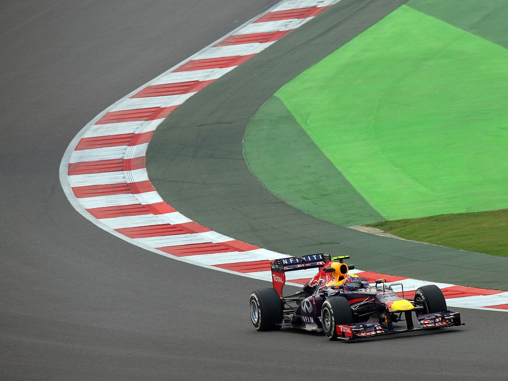 Sebastian Vettel during practice for the Indian Grand Prix
