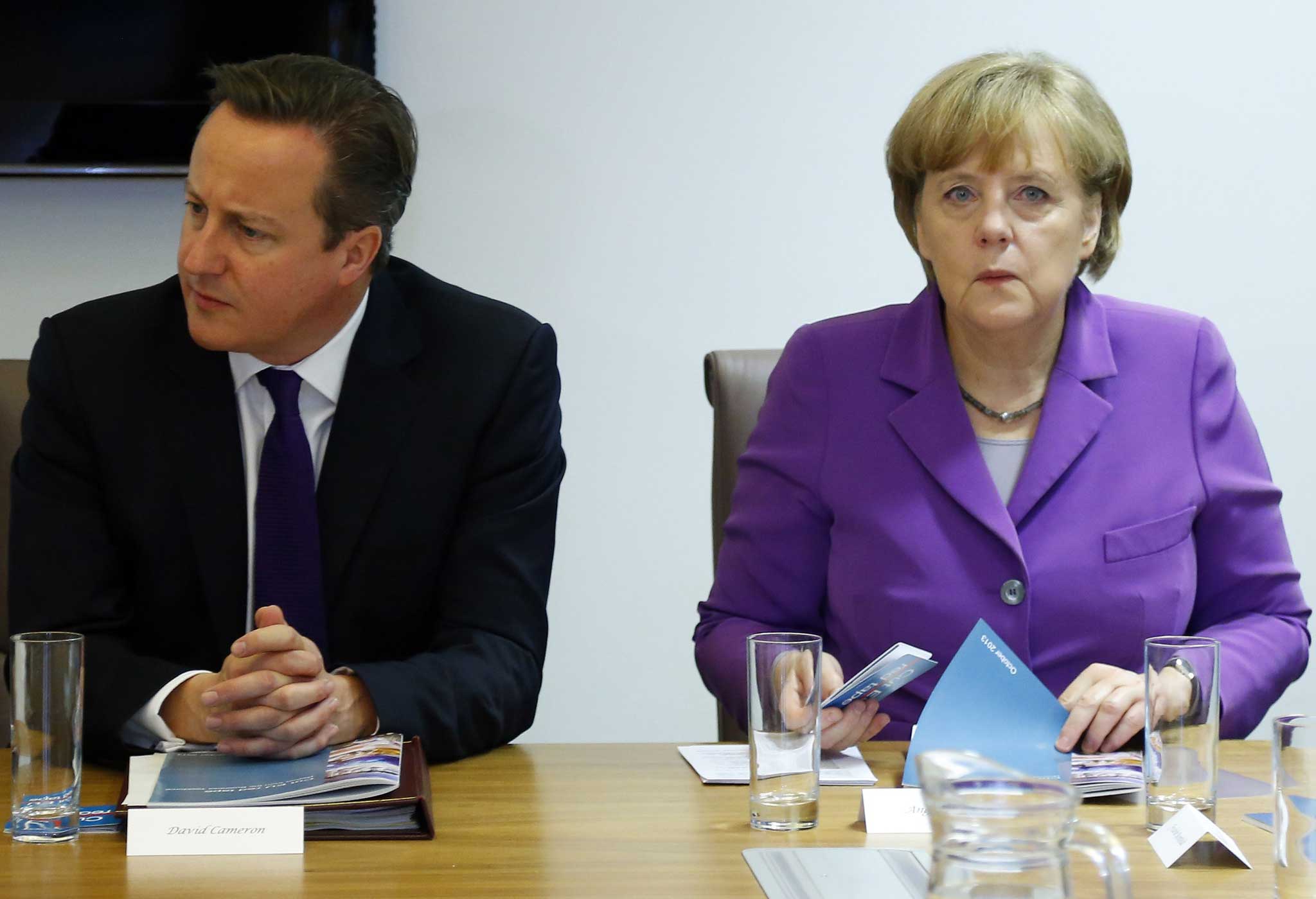 David Cameron and his German counterpart Angela Merkel
