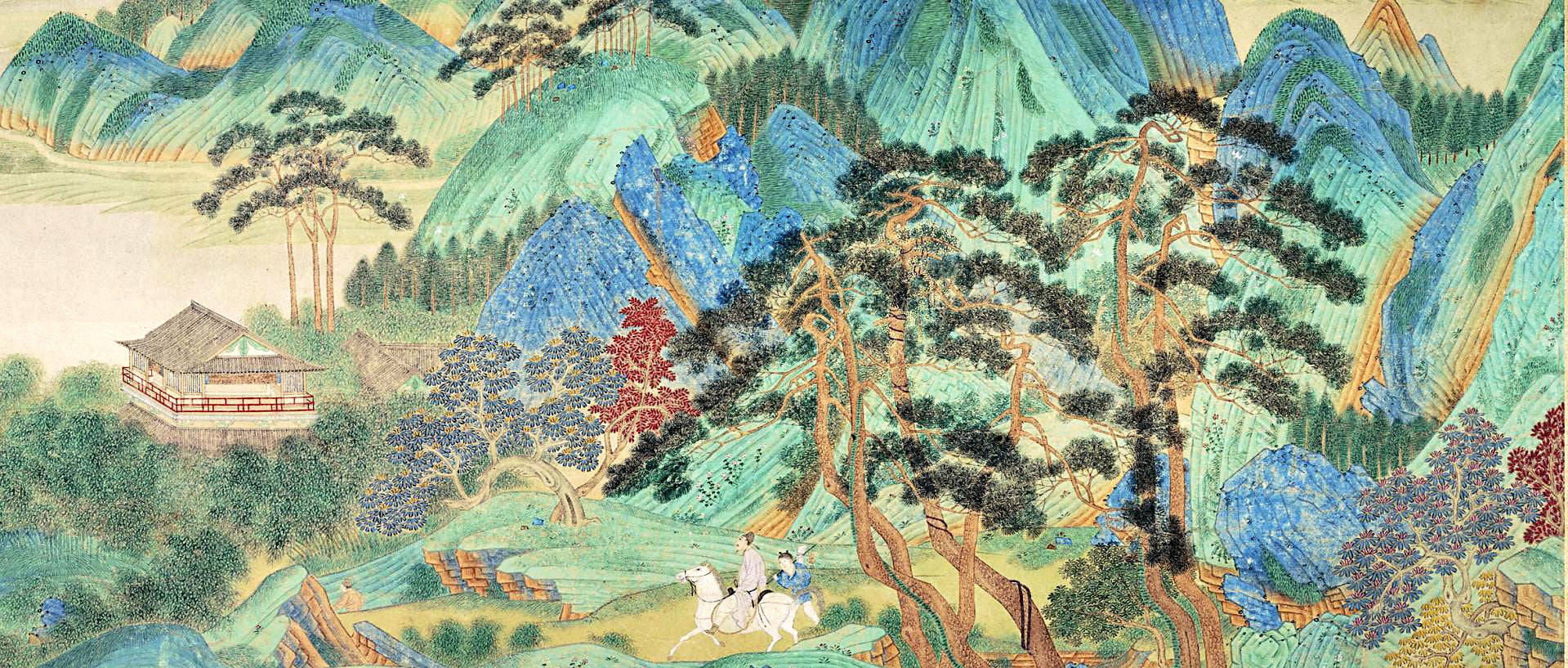Detail of early 16th-century landscape Saying Farewell at Xunyang