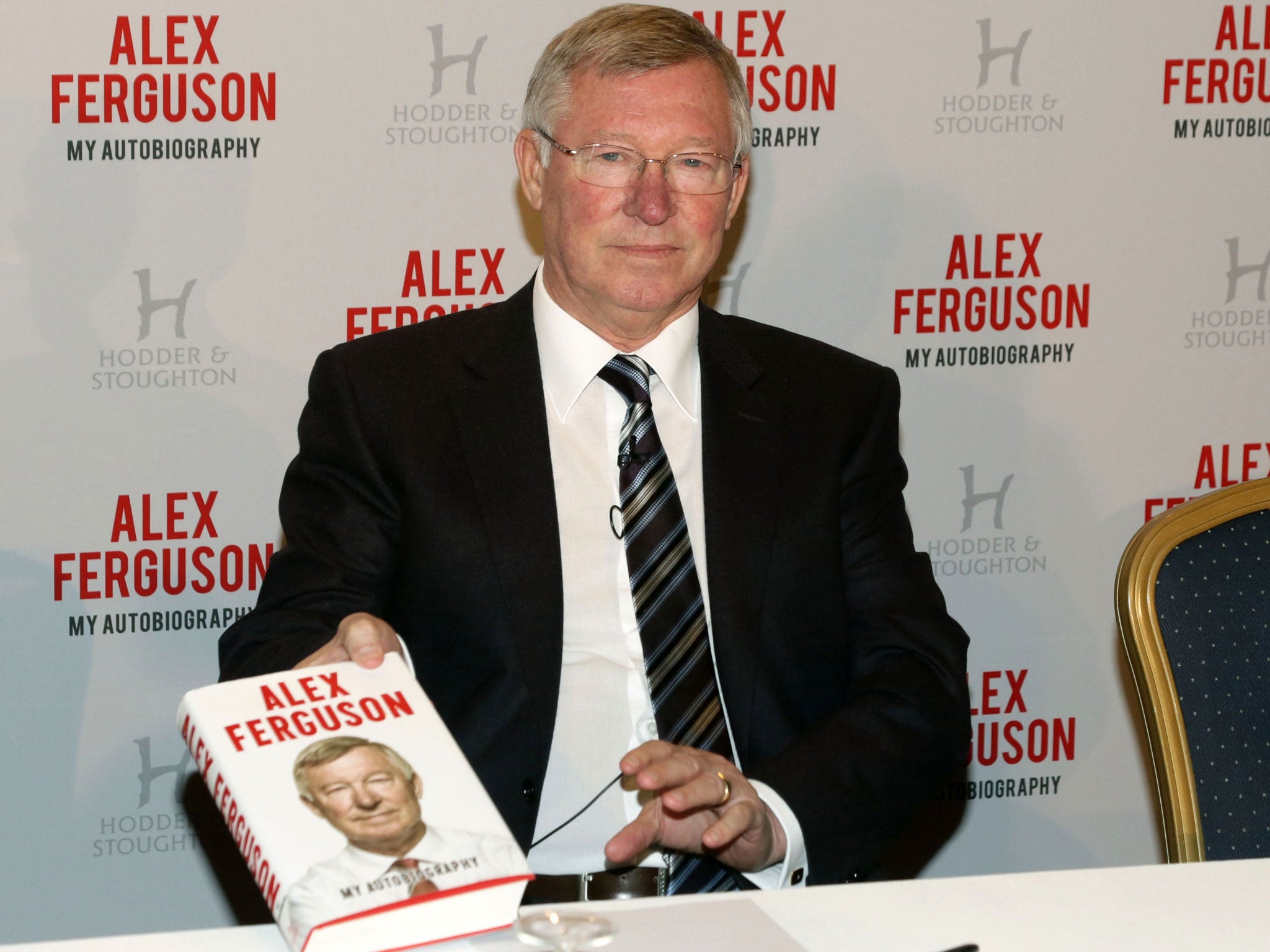 Sir Alex Ferguson at the launch of his autobiography