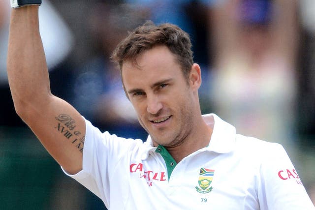 Television replays showed Faf du Plessis was rubbing the ball over a zip on his thigh