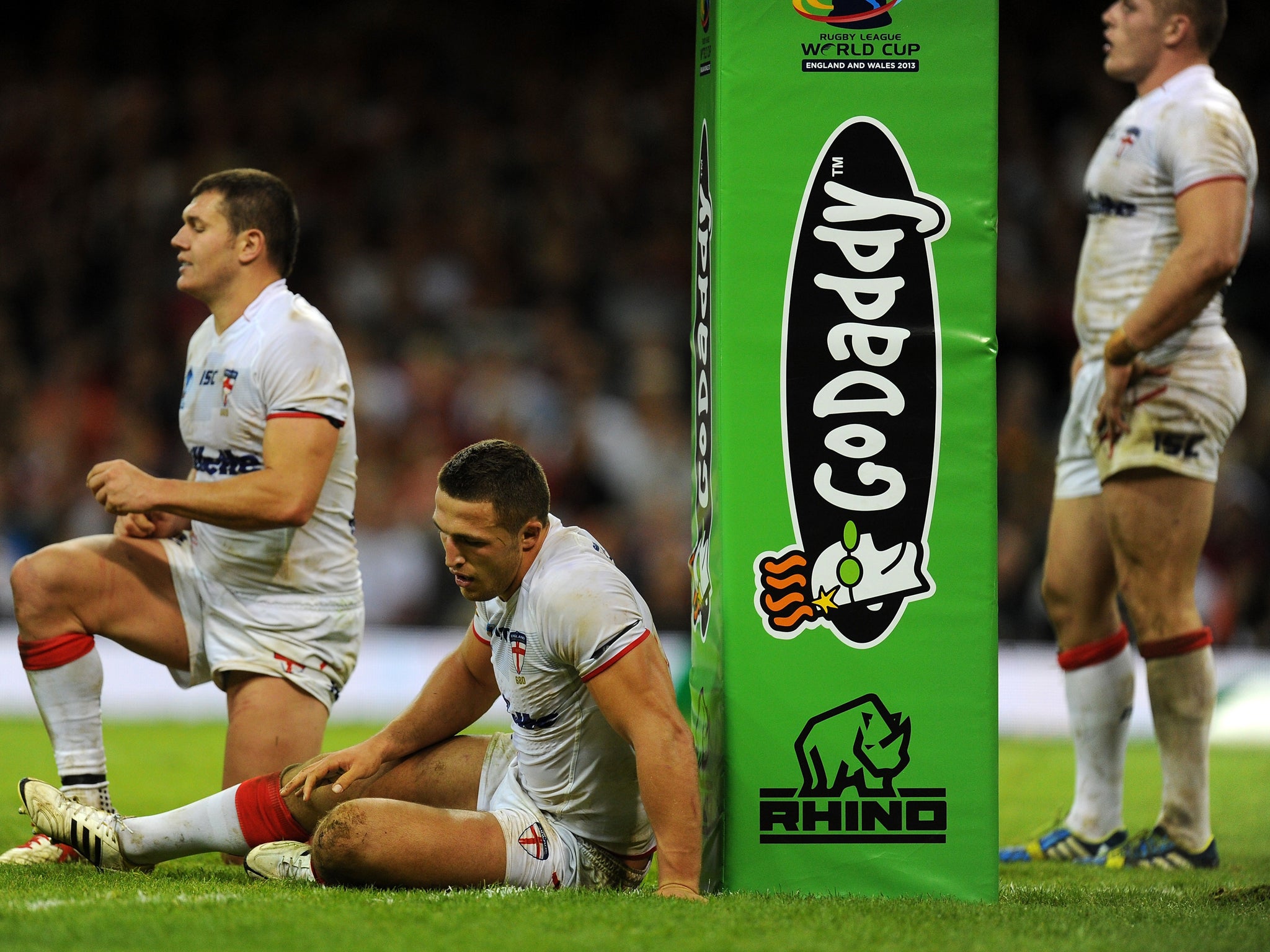 Brett Ferris and Sam Burgess express their disappointment after England suffered defeat to Australia
