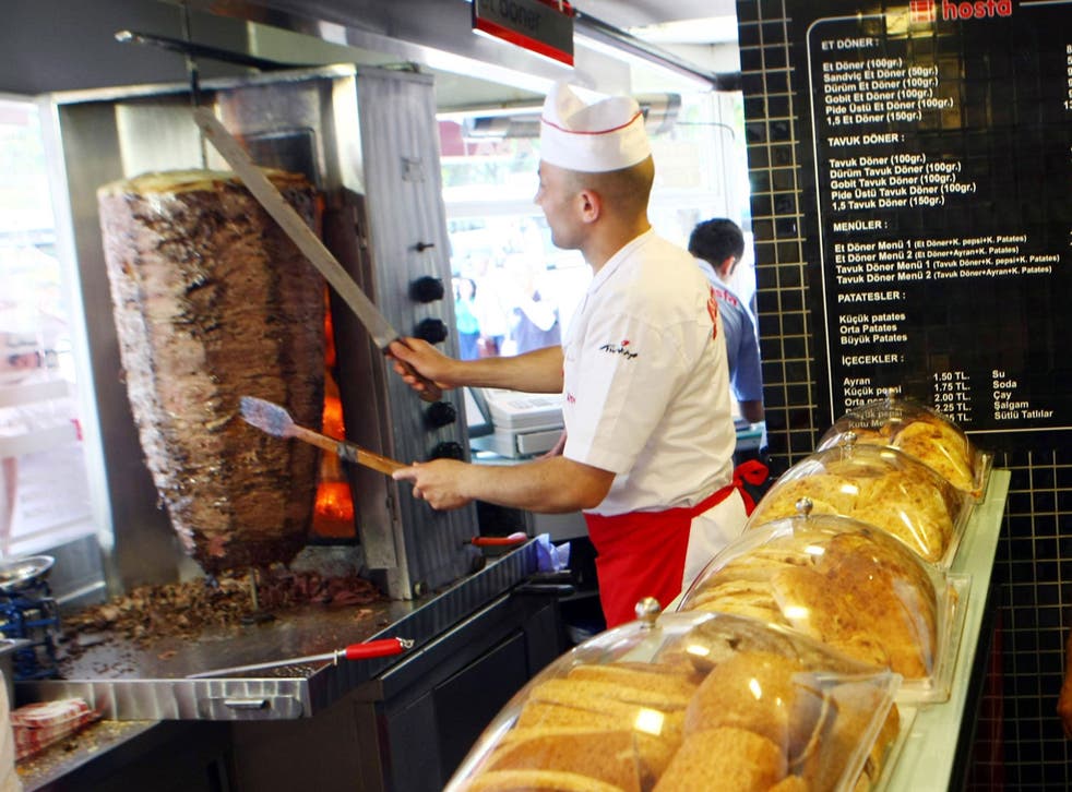 Doner kebabs being made