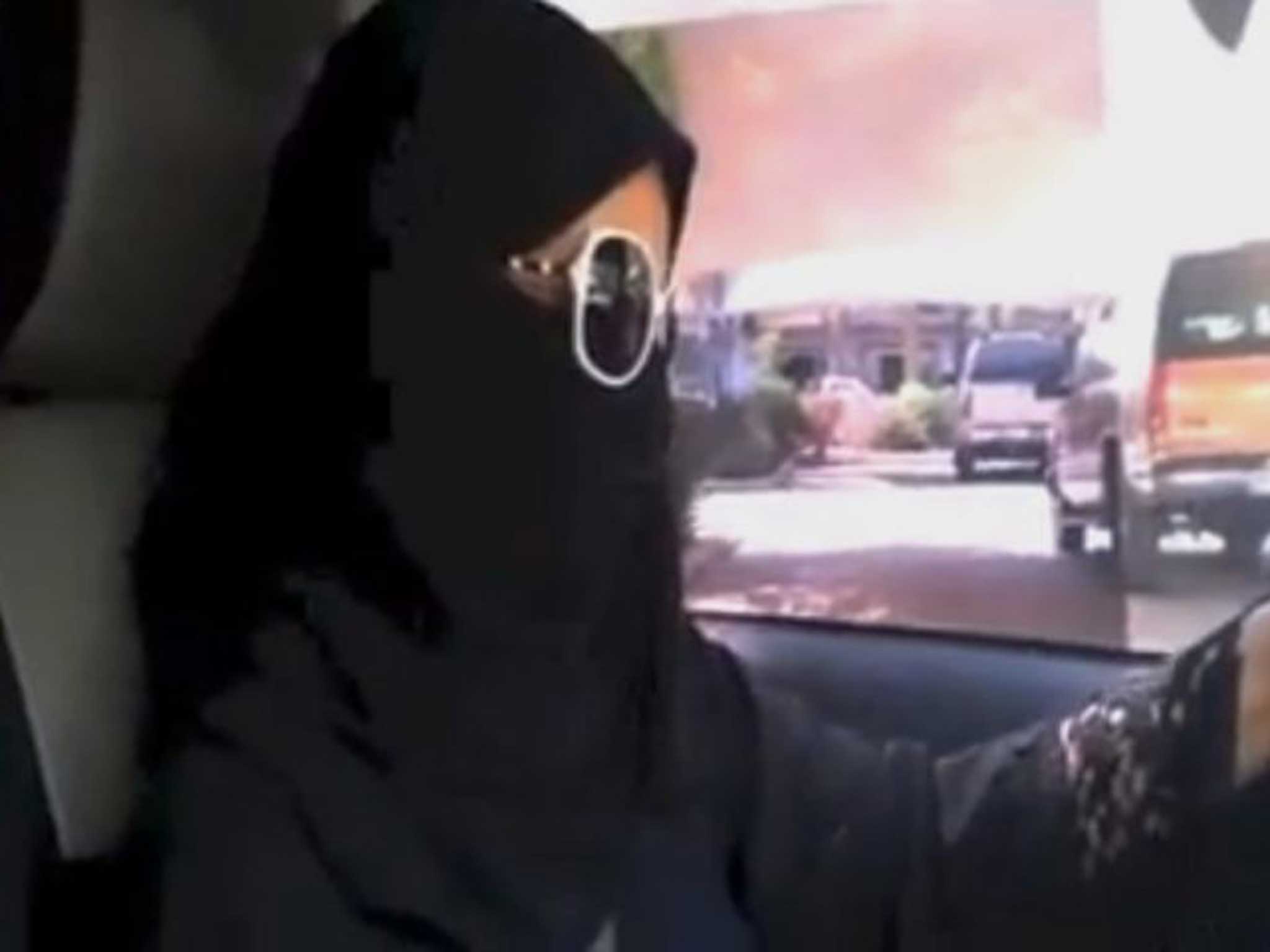 Hot seat: A Saudi woman driving to the grocery store in Riyadh yesterday