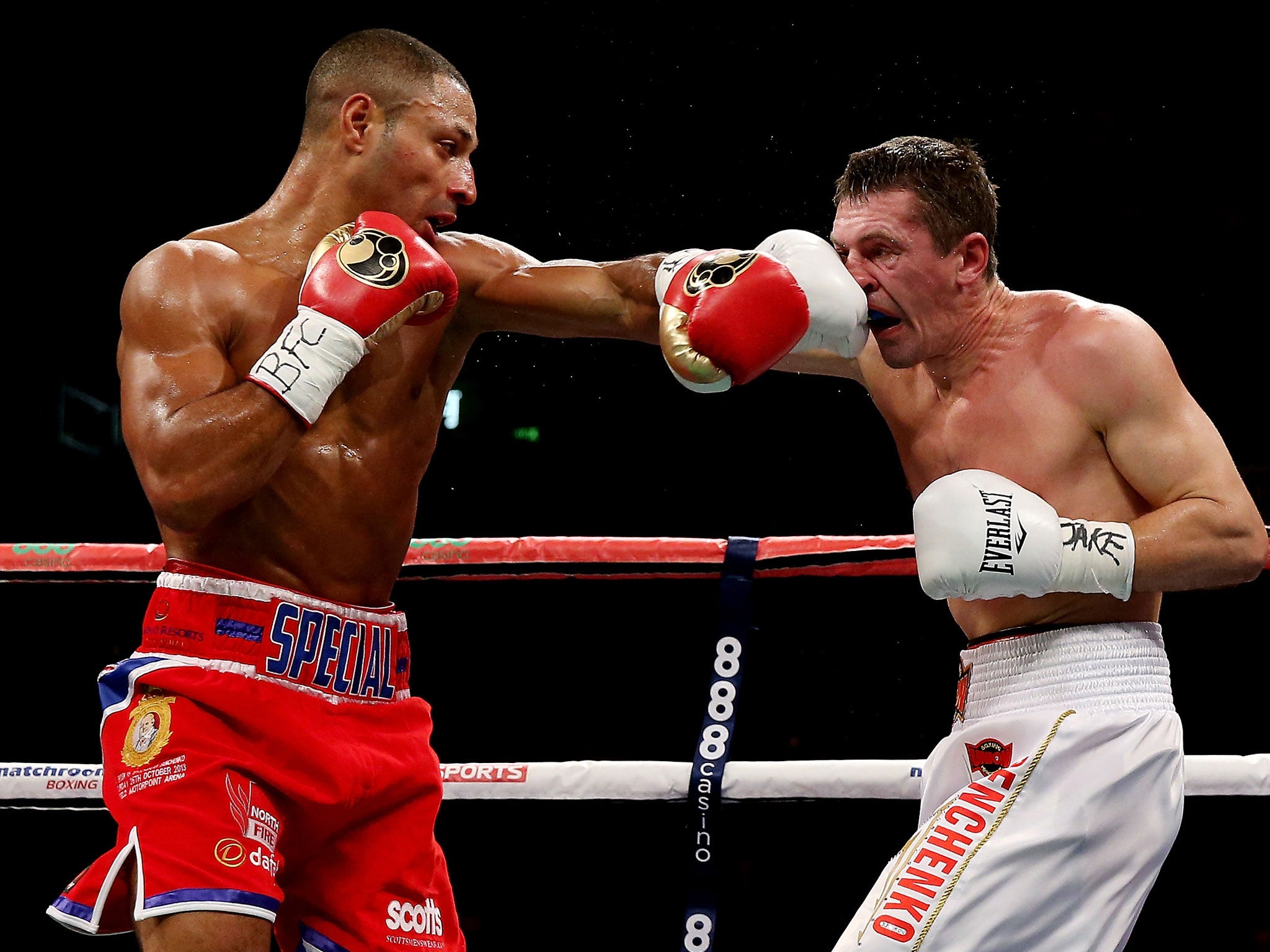 Kell Brook connects with Vyacheslav Senchenko in Sheffield