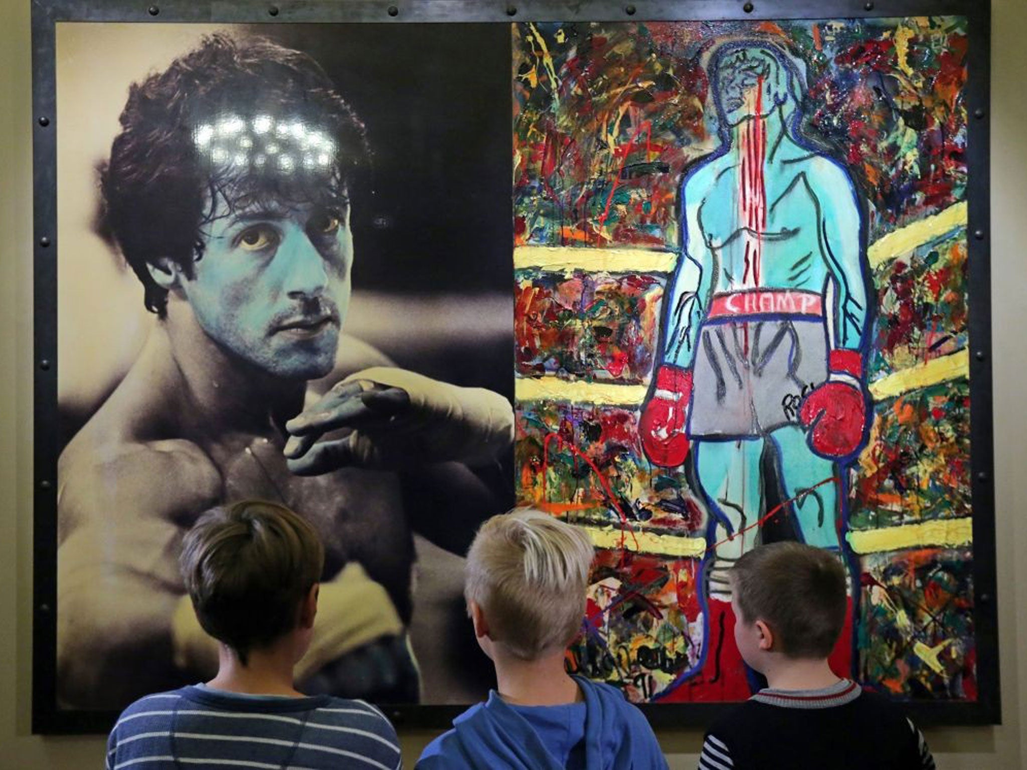 The exhibition by Sylvester Stallone, who has worked on his pieces for more than 30 years, consists of 36 paintings
