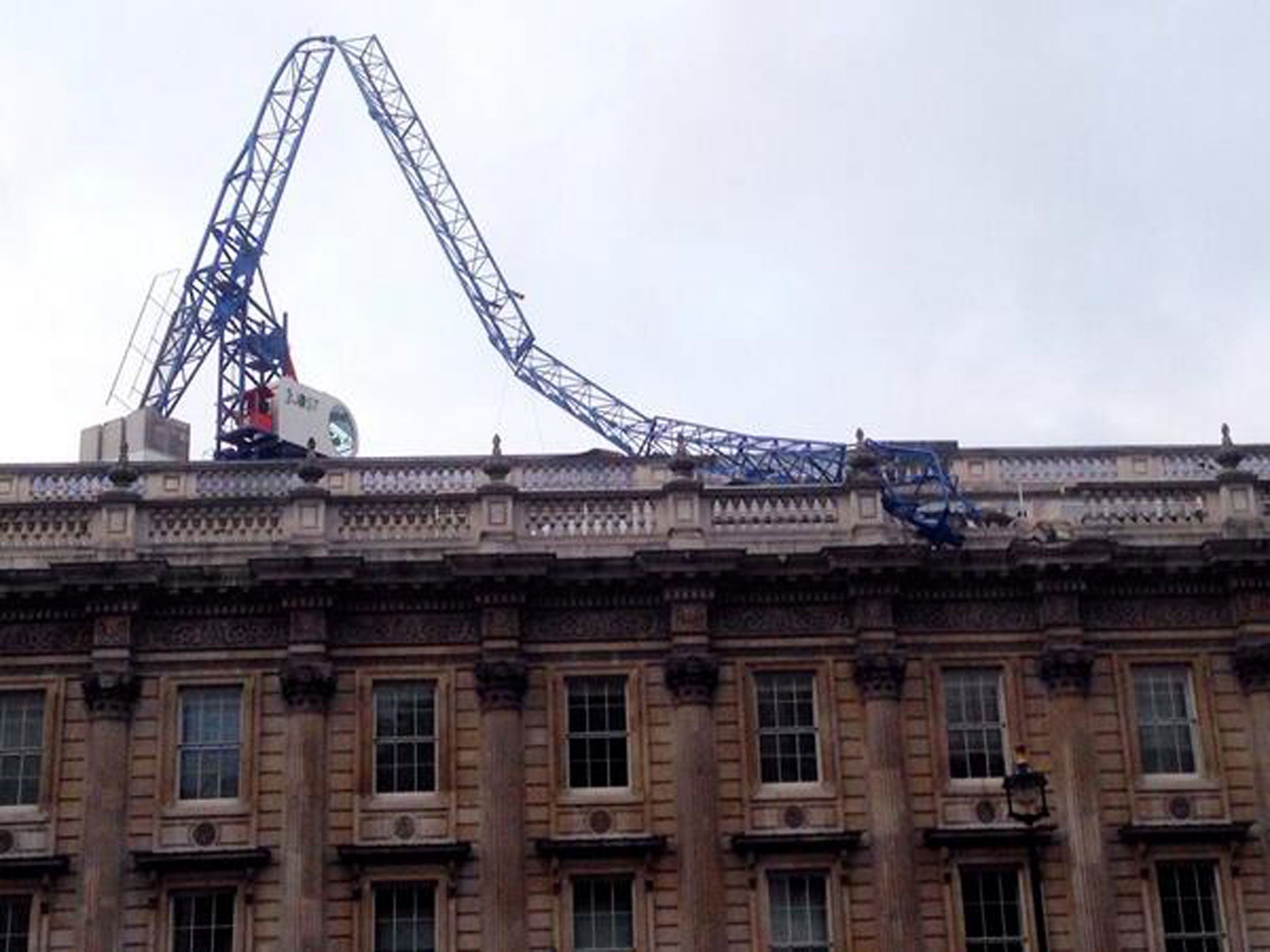 Crane crashing into Whitehall