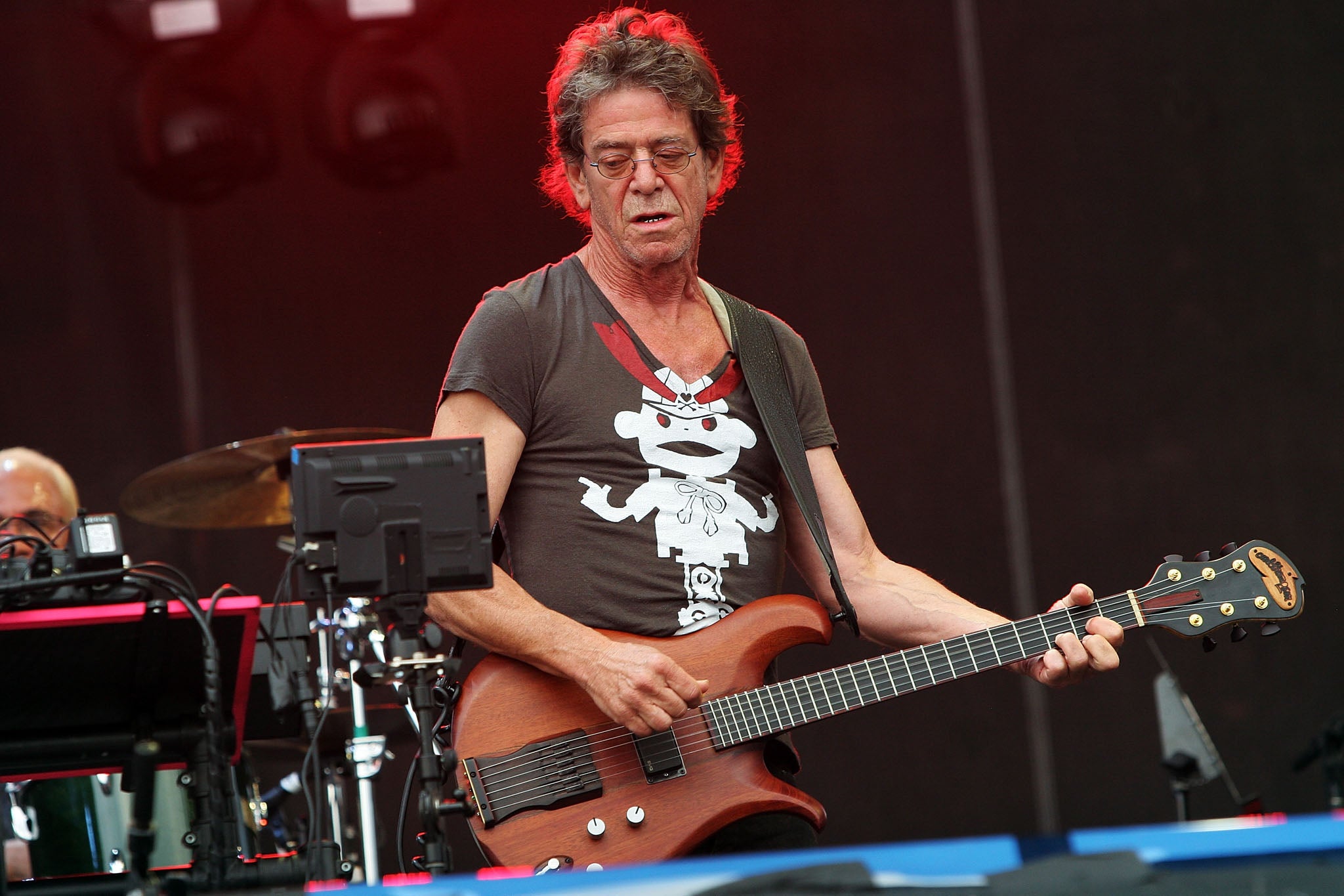 Lou Reed performs onstage during the 2009 Lollapalooza music festival in Chicago, 2009.