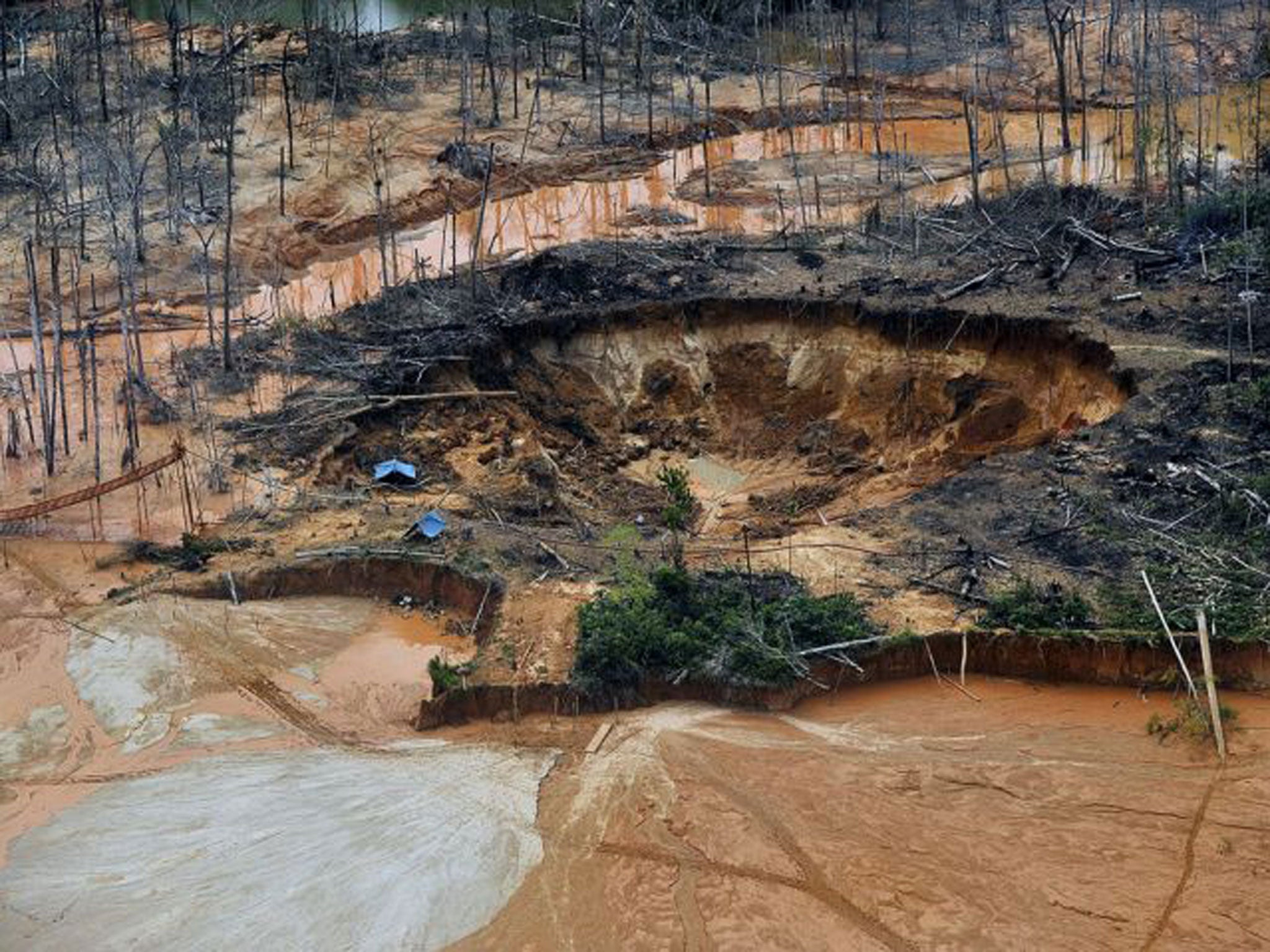 Illegal gold mining has led to acres of rainforest in Peru’s Madre de Dios region being destroyed
