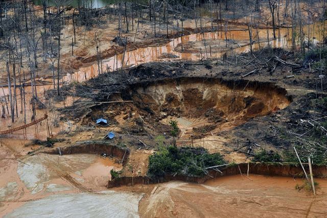 Illegal gold mining has led to acres of rainforest in Peru’s Madre de Dios region being destroyed