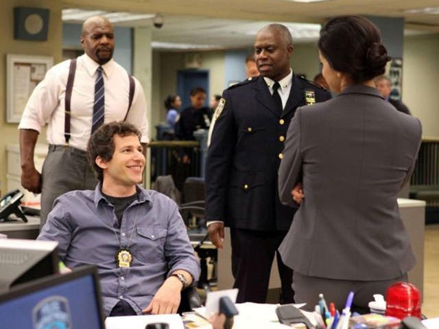 The silly squad: (from left) Terry Crews, Andy Samberg, Andre Braugher and Melissa Fumero in ‘Brooklyn Nine-Nine’