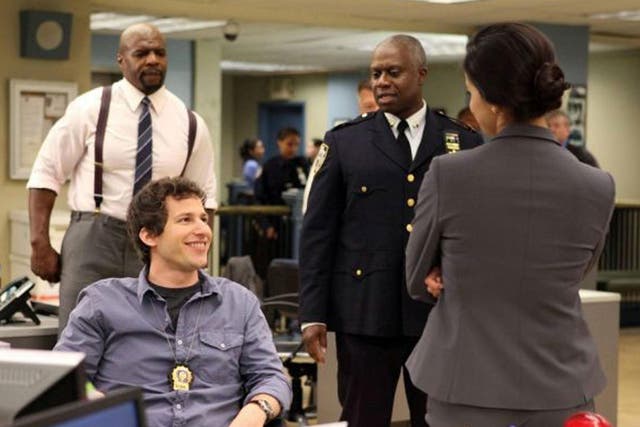 The silly squad: (from left) Terry Crews, Andy Samberg, Andre Braugher and Melissa Fumero in ‘Brooklyn Nine-Nine’
