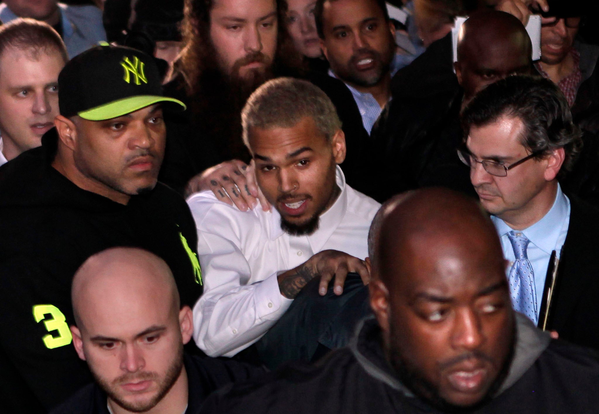 Chris Brown leaves the US District Court in Washington DC, 28 October