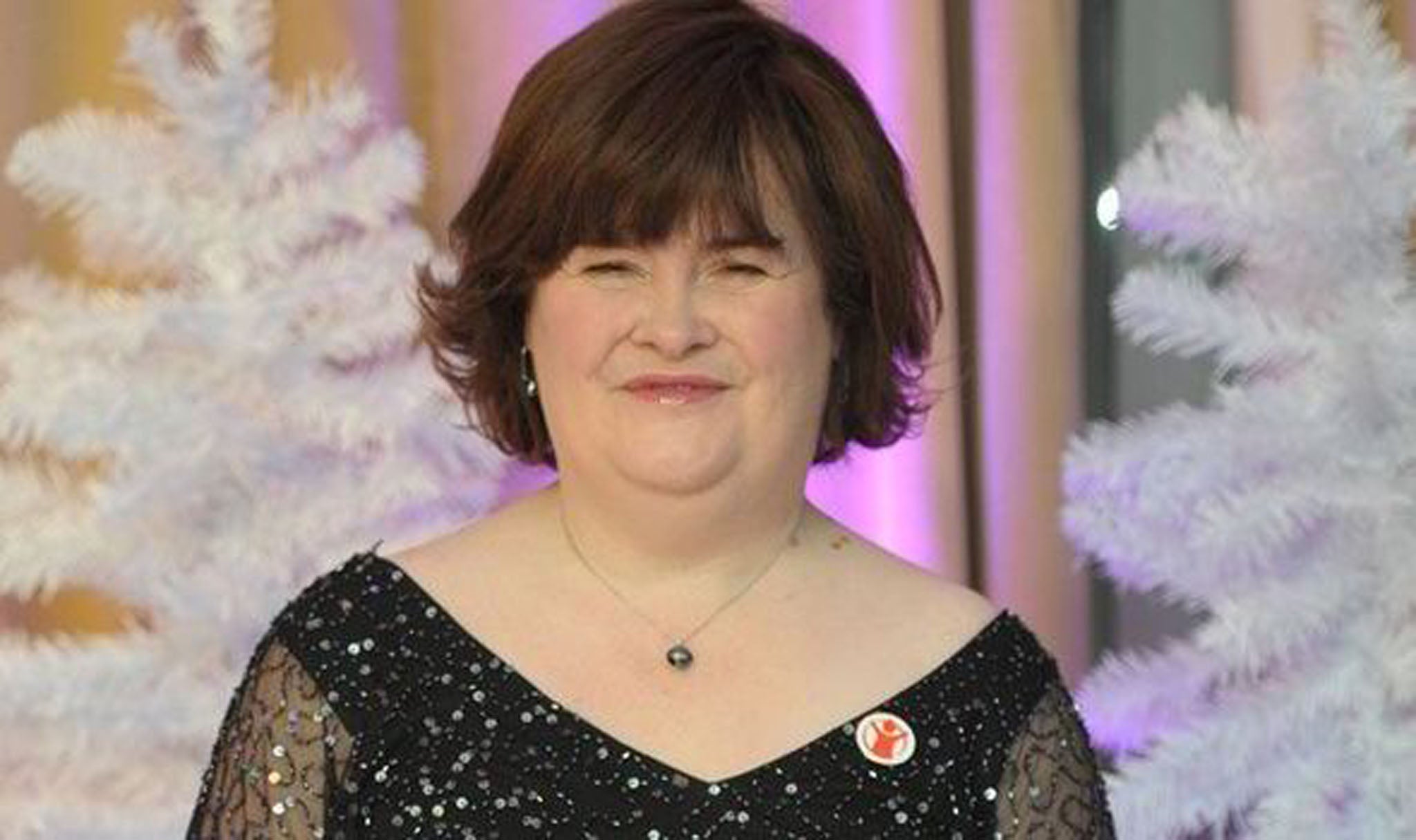 Susan Boyle announces her Christmas single with Elvis Presley at a press conference