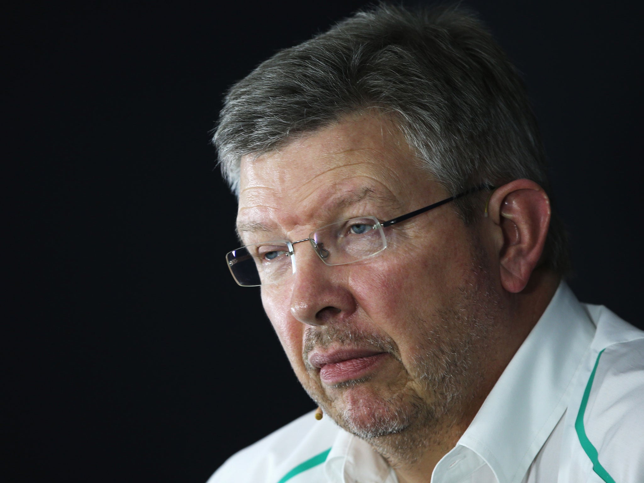 Ross Brawn speaks to the press during the Indian Grand Prix last weekend