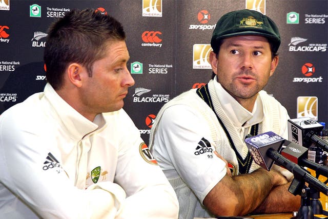 Michael Clarke (left) is waiting to hear from Ricky Ponting