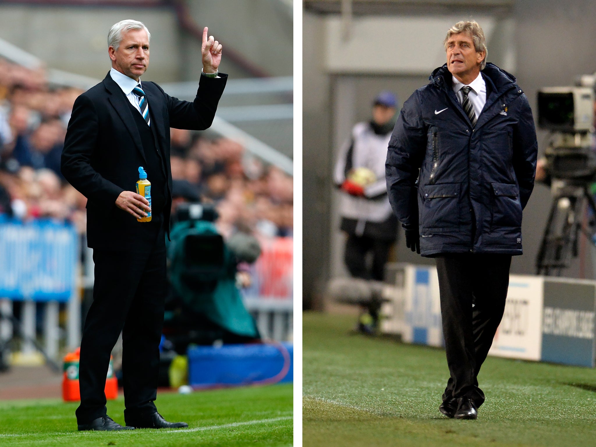 Newcastle manager Alan Pardew and Manchester City's Manuel Pellegrini will go head-to-head in the League Cup