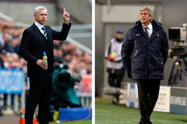 Newcastle manager Alan Pardew and Manchester City's Manuel Pellegrini will go head-to-head in the League Cup