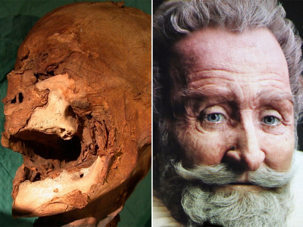 The mummified skull was used by French scientists to create the facial reconstruction they presented in February