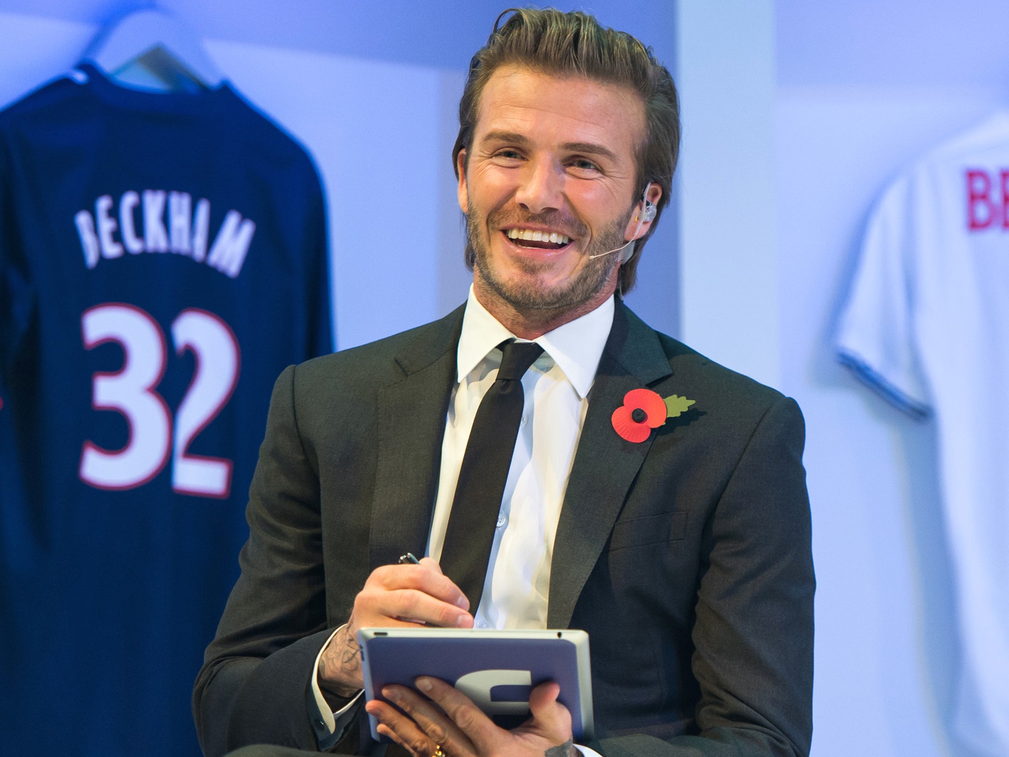 David Beckham at the launch of his latest book