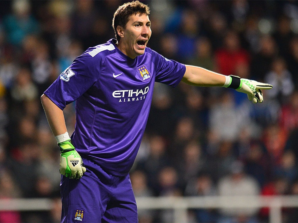 Costel Pantilimon took over in the City goal