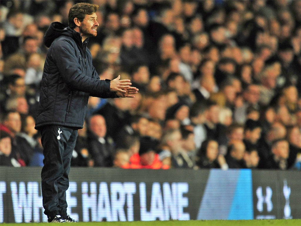 Andre Villas-Boas shouts instructions from the sidelines