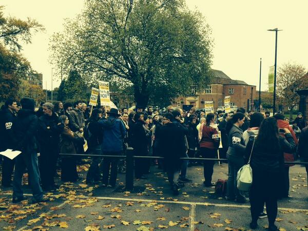 The lunchtime picket line in Birmingham