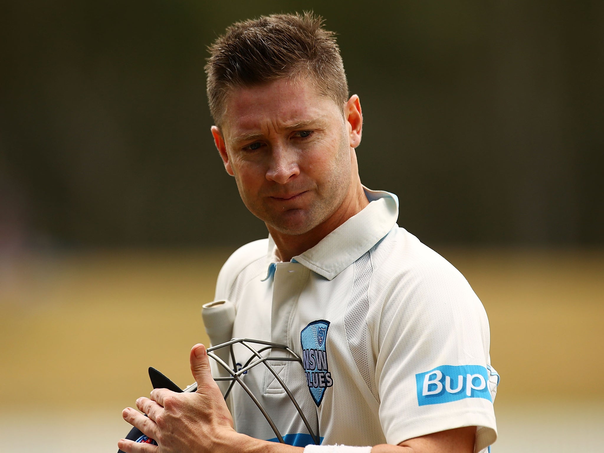 Australia captain Michael Clarke has been reprimanded upon his return to cricket after a six-week injury absence